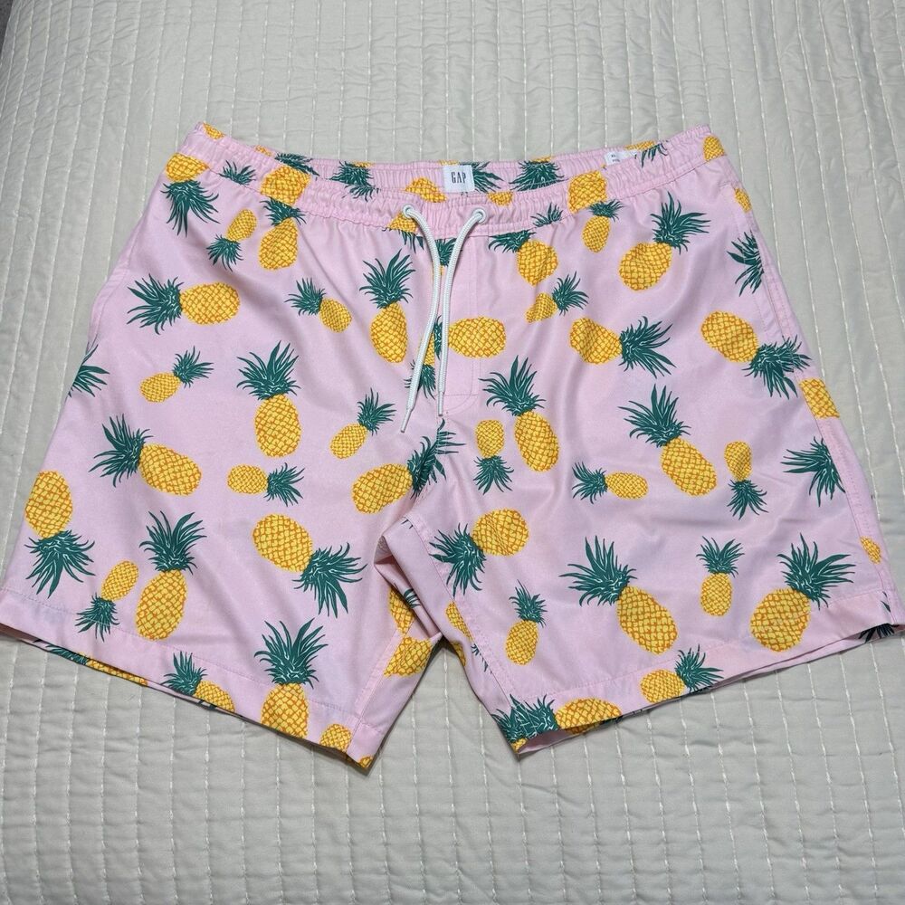 GAP Men’s Swimsuit | Pink With Pineapples | XL